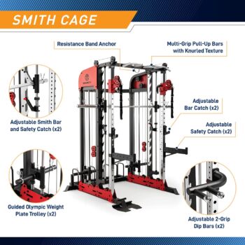 Marcy Pro Deluxe Smith Cage Home Gym System for Weight Training SM-7553