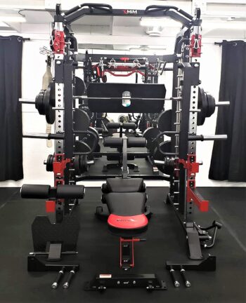 MiM USA Hercules Ex, Commercial Smith Machine & Functional Trainer, All-in-One Gym Trainer w/ 400 Lbs. Weight Stack & 24 Attachments