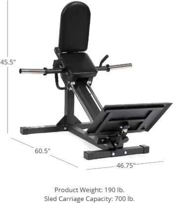 Titan Fitness Plate-Loaded Dedicated Linear Hack Squat Press Machine, 700 LB Sled Carriage, Compact Leg Press