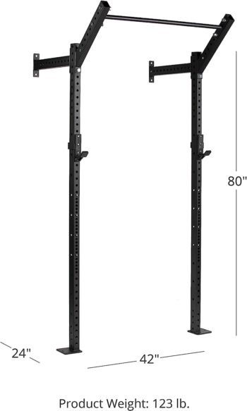 Titan Fitness T-3 Series Space Saving Rack 82 in. Tall 24 in. Deep Wall Mount