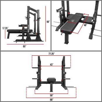 Valor Fitness BF-60 Heavy Duty Competition Bench Press Rack with Safety Spotter Bars - Adjustable - 7 J-Hooks & 4 Band Pegs - Olympic Power Lifting Max Weight Load 1000 lbs Certified IPF Standards