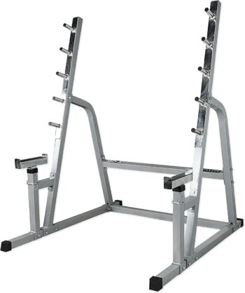 Valor Fitness Bench Press and Squat Rack Combo Half Power Cage w/ Adjustable Spotter Arms