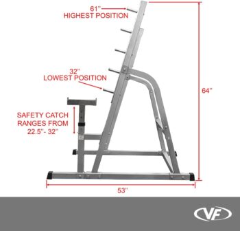 Valor Fitness Bench Press and Squat Rack Combo Half Power Cage w/ Adjustable Spotter Arms