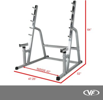 Valor Fitness Bench Press and Squat Rack Combo Half Power Cage w/ Adjustable Spotter Arms