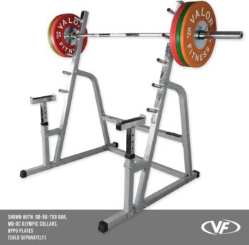 Valor Fitness Bench Press and Squat Rack Combo Half Power Cage w/ Adjustable Spotter Arms