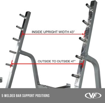 Valor Fitness Bench Press and Squat Rack Combo Half Power Cage w/ Adjustable Spotter Arms