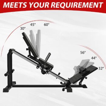 syedee Compact Leg Sled Machine with Calf Block, Leg Press Machine with Band Pegs, 900 LBS Weight Capacity, Squat Machine for Quads, Calves, Hamstrings, Home Gym Leg Machine