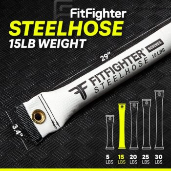 FitFighter Steelhose | Flexible Free Weight | 5-in-1 Dumbbell, Kettlebell, Sandbag, Medicine Ball, & Sledge | Indoor/Outdoor Home Gym Weights | Easy-to-Grip Weight For Full Body Workout | Available in 5, 10, 15, 20, 25, 30, 35, 40, 45, 50 lbs