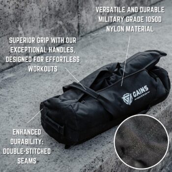 Heavy Duty Sandbag - Workout Bag with Handles for Weight Training - for Weighted Exercise, Home Fitness and More - Gym Accessories for Men and Women