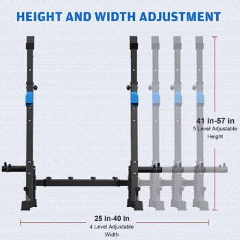 JX FITNESS Weight Bench with Squat Rack, Bench Press Rack Two Piece Set Adjustable Bench & Barbell Rack Stand for Home Gym Full-Body Workout