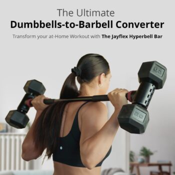 Jayflex Hyperbell Dumbbell Converter - Convert Dumbbells to Barbell Set and Kettlebell for Home Fitness - Adjustable & Up to 200 lb Capacity Weight Barbell for Weight Lifting