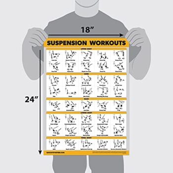 QuickFit 2 Pack Suspension Workout Posters - Volume 1 & 2 - Laminated Exercise Charts - 18" x 27" Vol. 1 & 2