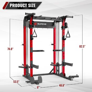 SUPGYM Multi-Functional Power Rack PS1A, Squat Rack Home Gym Fitness, A STANDARD Strength Training Half Rack Power Cage