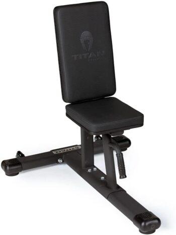 Titan Fitness Seated Stationary Bench, Rated 330 LB, Utility Upright Tricep Bicep Shoulder Press Weight Bench