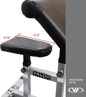 Valor Fitness CB Preacher Curl Bench for Bicep Curl Support Meant for Curling with EZ Curl Bar (Sold Separately)