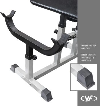 Valor Fitness CB Preacher Curl Bench for Bicep Curl Support Meant for Curling with EZ Curl Bar (Sold Separately)