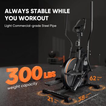 YOSUDA Pro Cardio Climber Stepping Elliptical Machine, 3 in 1 Elliptical, Total Body Fitness Cross Trainer with Hyper-Quiet Magnetic Drive System, 16 Resistance Levels, LCD Monitor & iPad Mount