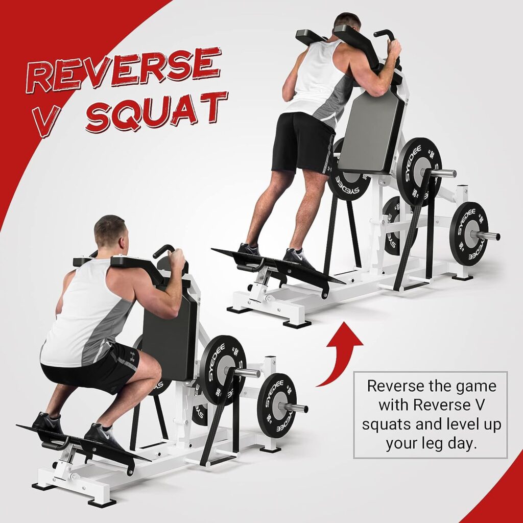 syedee Hack Squat Machine with Band Pegs, V Squat Machine...