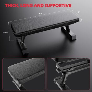 Finer Form Gym Quality Foldable Flat Bench forMulti-Purpose Weight Training and Ab Exercises. Perfect Foldaway Bench for Adjustable Dumbbells or an Adjustable Dumbbell Set. Upgrade Your Exercise Equipment Today With Our Convenient Workout Bench