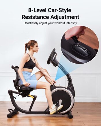 MERACH Recumbent Exercise Bike for Home with Smart Bluetooth and Exclusive App Connectivity, LCD, Heart Rate Handle, Magnetic Recumbent Bikes S08/S19