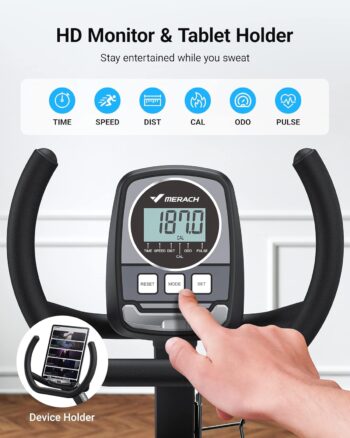 MERACH Recumbent Exercise Bike for Home with Smart Bluetooth and Exclusive App Connectivity, LCD, Heart Rate Handle, Magnetic Recumbent Bikes S08/S19