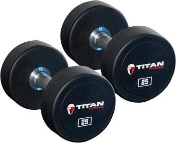 Titan Fitness 25 lb. Pair Round Urethane Dumbbells