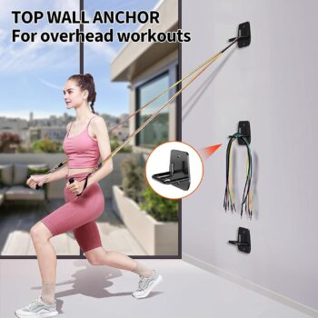 3PCS Resistance Band Wall Anchor, Workout Anchor Hook for Resistance Bands, Exercise Straps, Black Resistance Bands Anchor for Men/ Women Home Gym or Outdoor Arm Exercises, Squats, Strength Training