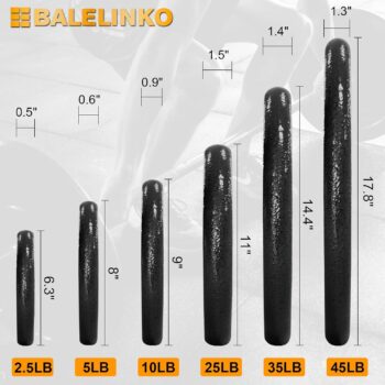 Balelinko 2-inch Olympic Grip Plate Cast Iron Weight Plate for Strength Training, Weightlifting and Crossfit, Sold in Single or Pair - 2.5LB-45LB