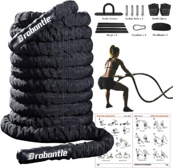 Battle Rope Battle Ropes for Exercise Workout Rope Exercise Rope Battle Ropes for Home Gym Heavy Ropes for Exercise Training Ropes for Working Out Weighted Workout Rope Exercise Workout Equipment