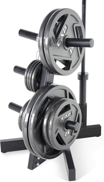 CAP Barbell Olympic Plate Tree Storage Rack, Multiple Colors