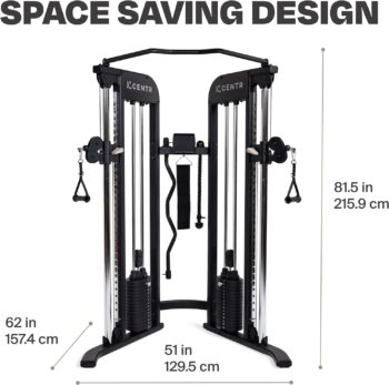 Centr 2 Home Gym Functional Trainer - Compact at Home Gym Cable Machine with Accessories and 2 x 165 lb Weight Stacks - Space Saving Design - Includes 3 Month Membership for Centr by Chris Hemsworth