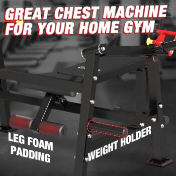 Chest Press Machine, GMWD 1500LBS Bench Press Machine with Band Peg, Adjustable Flat Incline Bench Press with Independent Converging Arms for AB Workouts, Shoulder Home Gym