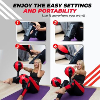 Dmiloe Abs Workout Equipment Punching Bag for Adults – Innovative Sit Up Exercise Equipment for Crunches – Speed Punching Bag Crunches Punch Bag for Home Workout, Office