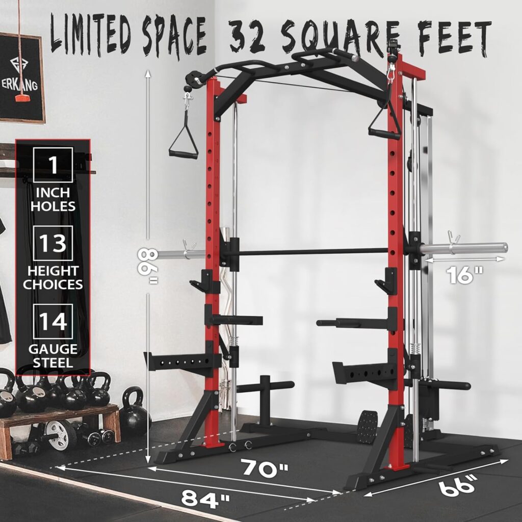 Er Kang Smith Machine, Power Cage With Cable Crossover