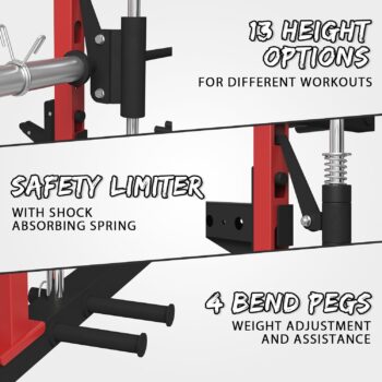 ER KANG Smith Machine, Power Cage with Cable Crossover Pulley System, Strength Training Squat Rack with Linear Bearing, 1500lb Heavy Duty Weightlifting Machine for Home Gym