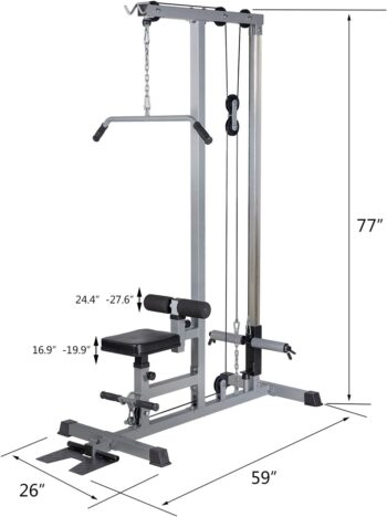 GDLF LAT Pull Down Machine Low Row Cable Fitness Exercise Body Workout Strength Training Bar Machine