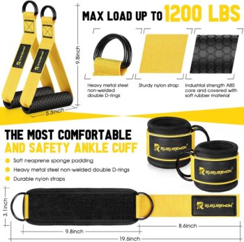 Heavy Exercise Bands Resistance Bands Set for Working Out, 300lbs Fitness Workout Bands with Handles, Door Anchor, Leg Ankle Straps, Home Gym Workout Equipment for Men Strength Training,Stretching