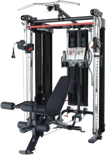 Inspire Fitness FT2 Functional Trainer & Smith Machine Station + Bench & Leg Extension Attachment Bundle - At Home Workout Machine for Full Body Strength Training + Squat Exercises