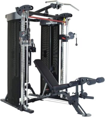 Inspire Fitness FT2 Functional Trainer & Smith Machine Station + Bench & Leg Extension Attachment Bundle - At Home Workout Machine for Full Body Strength Training + Squat Exercises