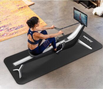 JISHAHS Universal Indoor Rowing Machine Mat- 8.5 x 2.3 FT Exercise Equipment Mat for Concept 2, Nordictrac, Sunny, Hydrow etc. Extra Long Non-Slip and Waterproof, Under Rower Floors Protection