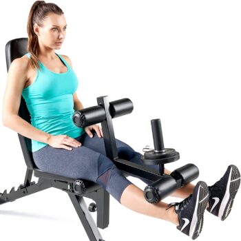 Marcy Adjustable 6 Position Utility Bench with Leg Developer and High Density Foam Padding SB-350,dark gray