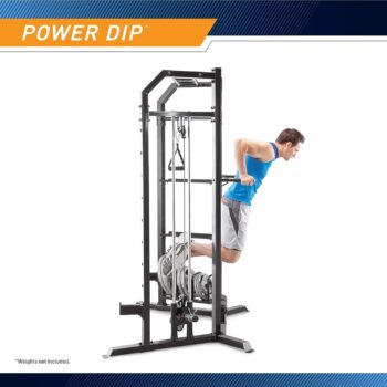 Marcy Olympic Multi-Purpose Strength Training Cage with Pull Up Bars/Adjustable Bar Catchers and Pulley SM-3551