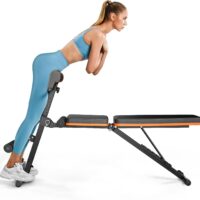 PERLECARE Adjustable Weight Bench for Full Body Workout, All-in-One Exercise Bench Supports up to 772lbs, Foldable Flat, Incline, Decline Workout Bench with Two Exercise Bands for Home Gym, PCWB01 Upgraded Version