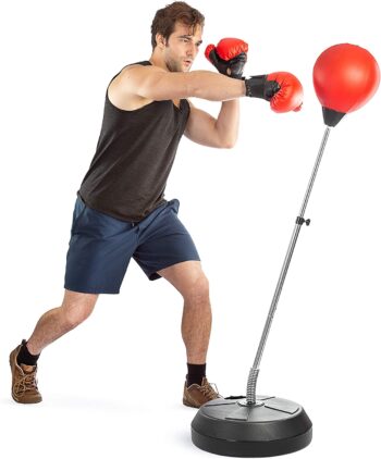 Punching Bag with Stand, Boxing Bag for Adults and Teens - Height Adjustable - Speed Bag - Great for MMA Training, Boxing Equipment, Workout Equipment, Stress Relief & Fitness