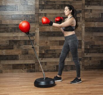 Punching Bag with Stand, Boxing Bag for Adults and Teens - Height Adjustable - Speed Bag - Great for MMA Training, Boxing Equipment, Workout Equipment, Stress Relief & Fitness