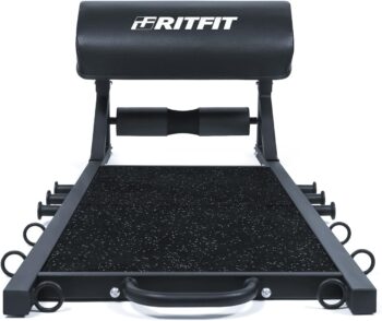 RitFit Multi-function Hip Thrust Machine Bench Platform HTM-800, 800lbs Capacity Booty Workout Equipment with Thick Back Pad, Barbell Hip Thrust Cover and Band Pegs, for Glute Training Home Gym