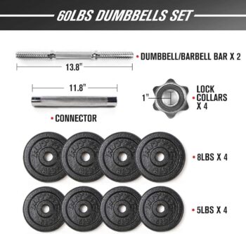 RitFit Weights Set, Dumb Bells Weights Set, Adjustable Dumbbells, Weights Set For Home Gym, Barbells Weights For Exercises, Dumbellsweights Set, Free Weights Dumbbells Set With Connector