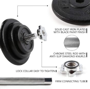 RitFit Weights Set, Dumb Bells Weights Set, Adjustable Dumbbells, Weights Set For Home Gym, Barbells Weights For Exercises, Dumbellsweights Set, Free Weights Dumbbells Set With Connector