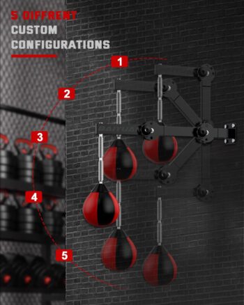 Speed Bag Boxing Punching Bag - Wall Mount Height Adjustable & Fold Speed Bags for Boxing, Wall Bracket Boxing Reflex Ball, Boxing Bag as Adults Teens and Kids, for Home Gym Workout