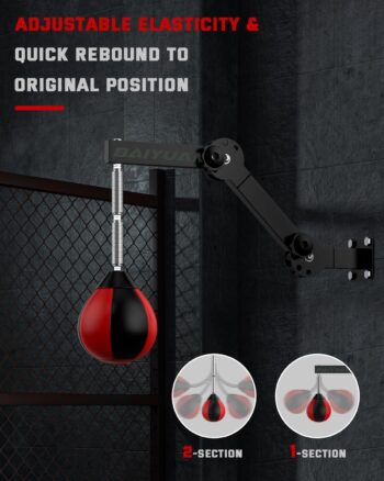 Speed Bag Boxing Punching Bag - Wall Mount Height Adjustable & Fold Speed Bags for Boxing, Wall Bracket Boxing Reflex Ball, Boxing Bag as Adults Teens and Kids, for Home Gym Workout